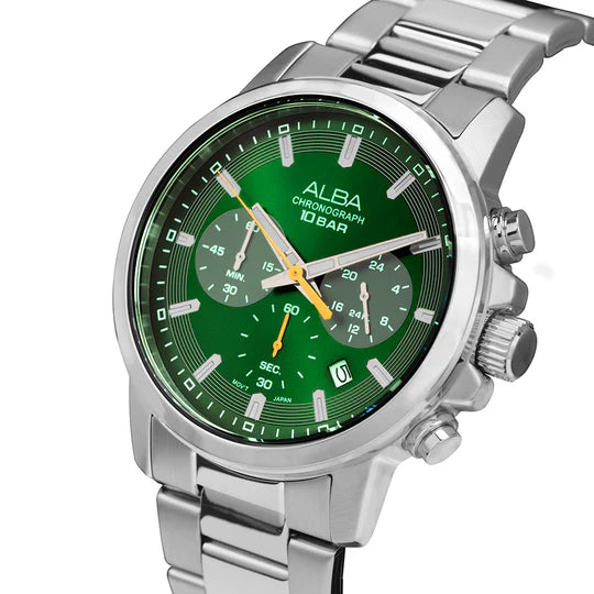 Alba Emerald Green Dial Chronograph - AT3J53X1 - KRISHNA WATCH COMPANY