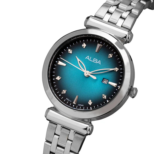 ALBA Turquoise + Black Gradation Dial-AH7CQ1X1 - KRISHNA WATCH COMPANY