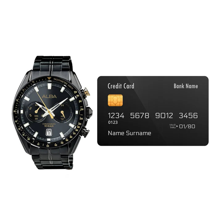 Alba Black Dial Chronograph Watch A4B013X1 - KRISHNA WATCH COMPANY