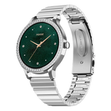Noise Diva Araya Smartwatch for Women with AMOLED Display (850 Nits), 60 Precision-Set Crystals, Cycle Tracking, Skin Temperature, SOS with Live Location, 100+ Watch Faces - Iconic Silver
