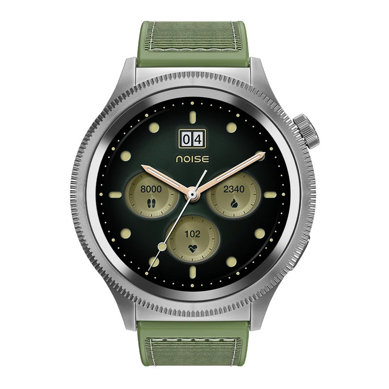 NoiseFit Halo Limited Edition 1.43" AMOLED Display, Bluetooth Calling Round Dial Smart Watch, Premium Metallic Build, Always on Display, Smart Gesture Control, 100 Sports Modes (Jade Alloy)