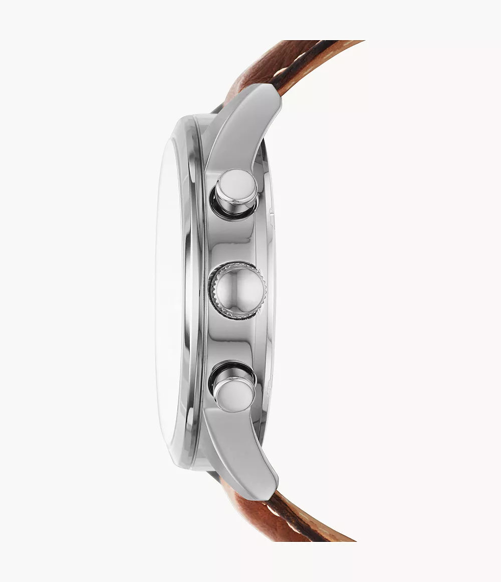 Flynn Chronograph Brown Leather Watch BQ2125 - KRISHNA WATCH COMPANY