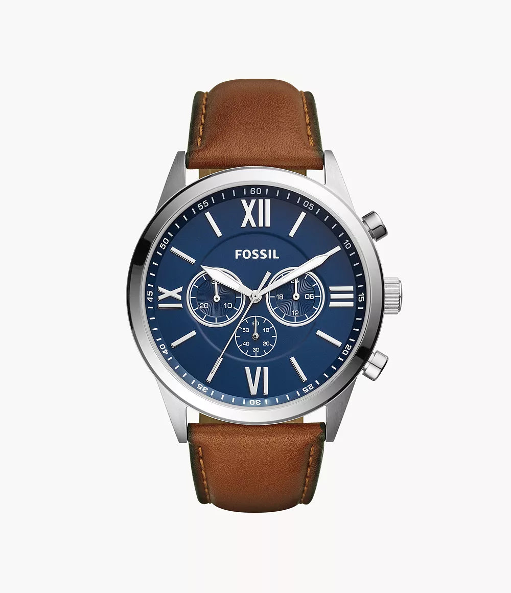 Flynn Chronograph Brown Leather Watch BQ2125 - KRISHNA WATCH COMPANY
