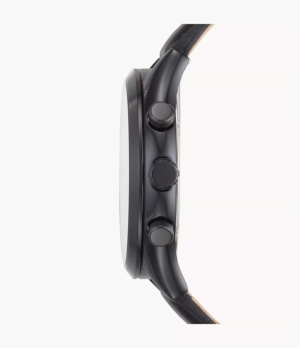 Fossil Fenmore Multifunction Black Leather Watch BQ2364 - KRISHNA WATCH COMPANY