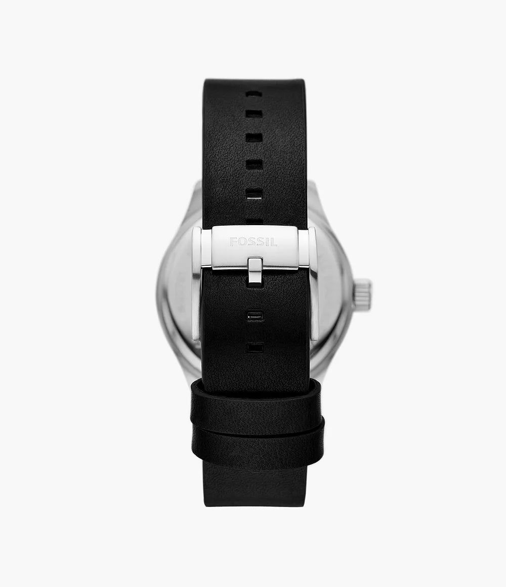Easton Three-Hand Black Leather Watch BQ2791 - KRISHNA WATCH COMPANY