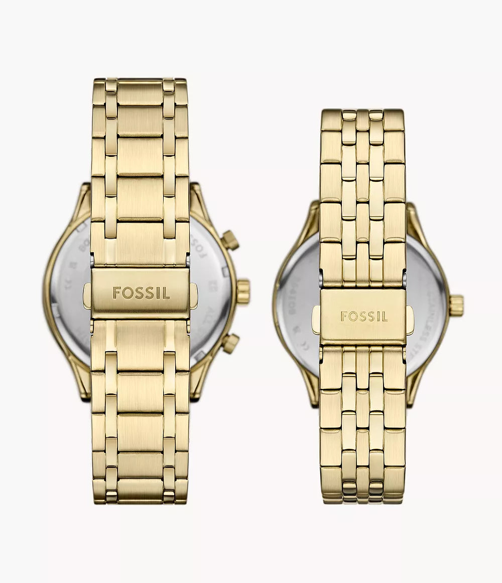 Fossil Fenmore Multifunction Gold-Tone Stainless Steel Watch Set BQ2899SET - KRISHNA WATCH COMPANY