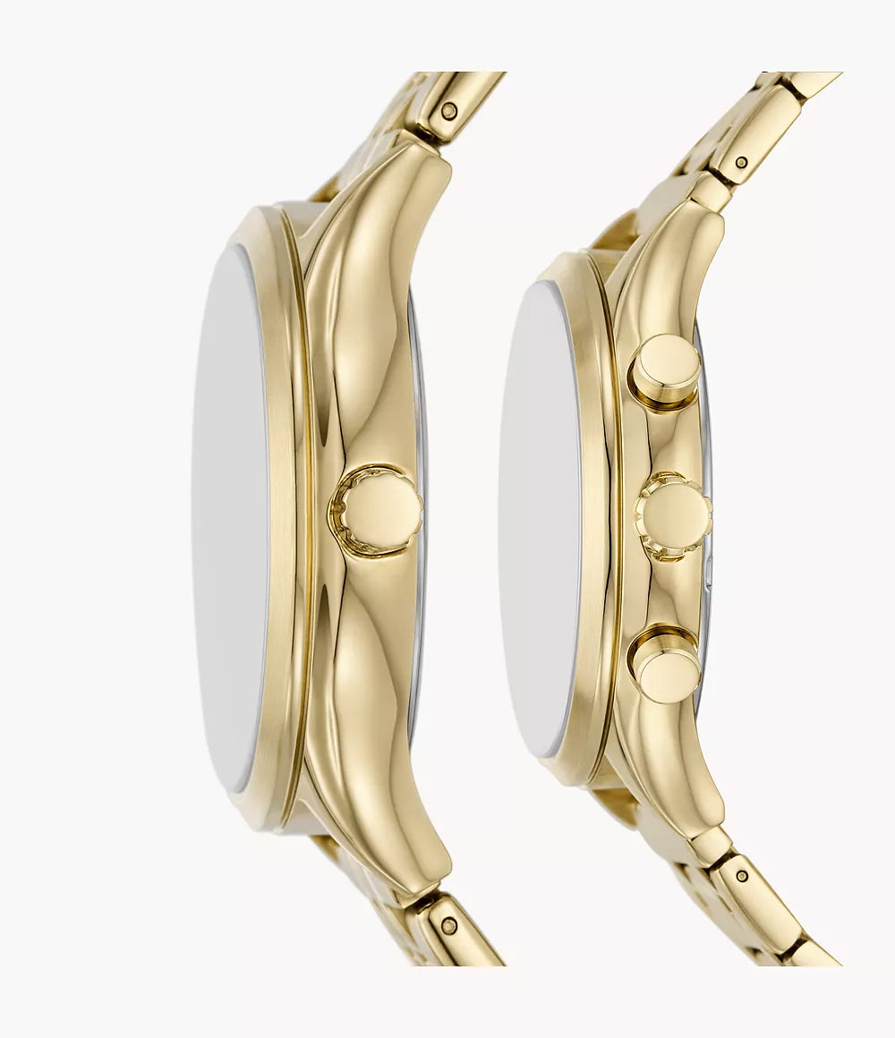 Fossil Fenmore Multifunction Gold-Tone Stainless Steel Watch Set BQ2899SET - KRISHNA WATCH COMPANY
