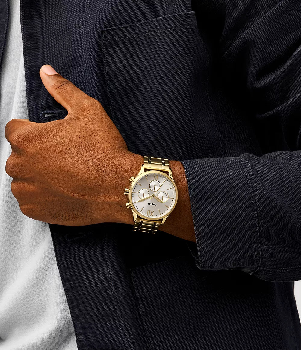 Fossil Fenmore Multifunction Gold-Tone Stainless Steel Watch Set BQ2899SET - KRISHNA WATCH COMPANY