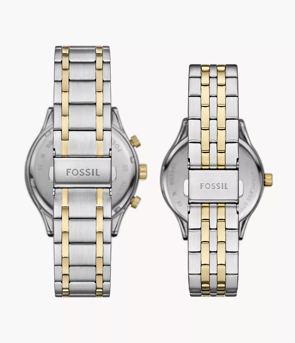 Fossil Fenmore Multifunction Two-Tone Stainless Steel Watch Set - BQ2900SET - KRISHNA WATCH COMPANY
