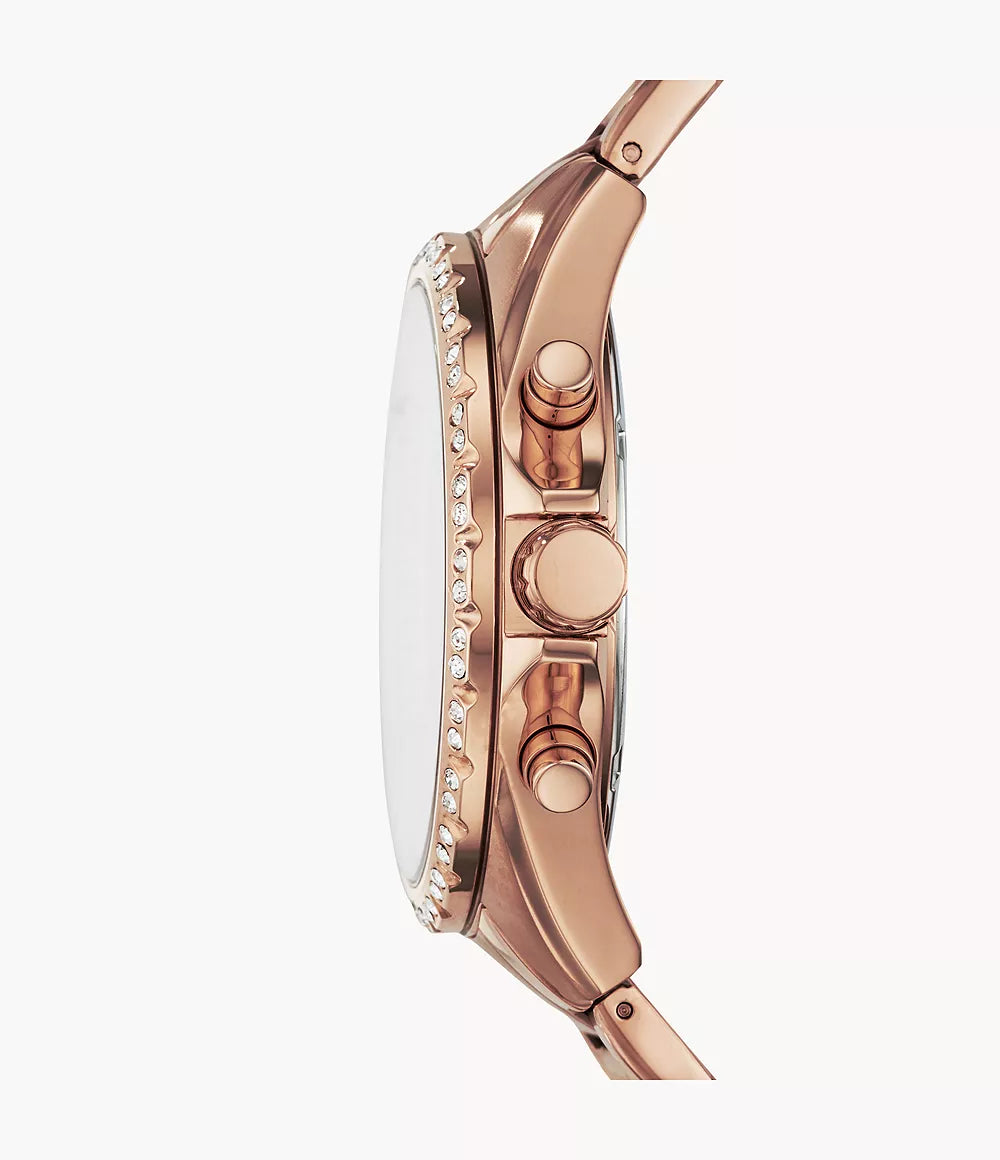 FOSSIL Modern Courier Chronograph Rose Gold-Tone Stainless Steel Watch BQ3377 - KRISHNA WATCH COMPANY