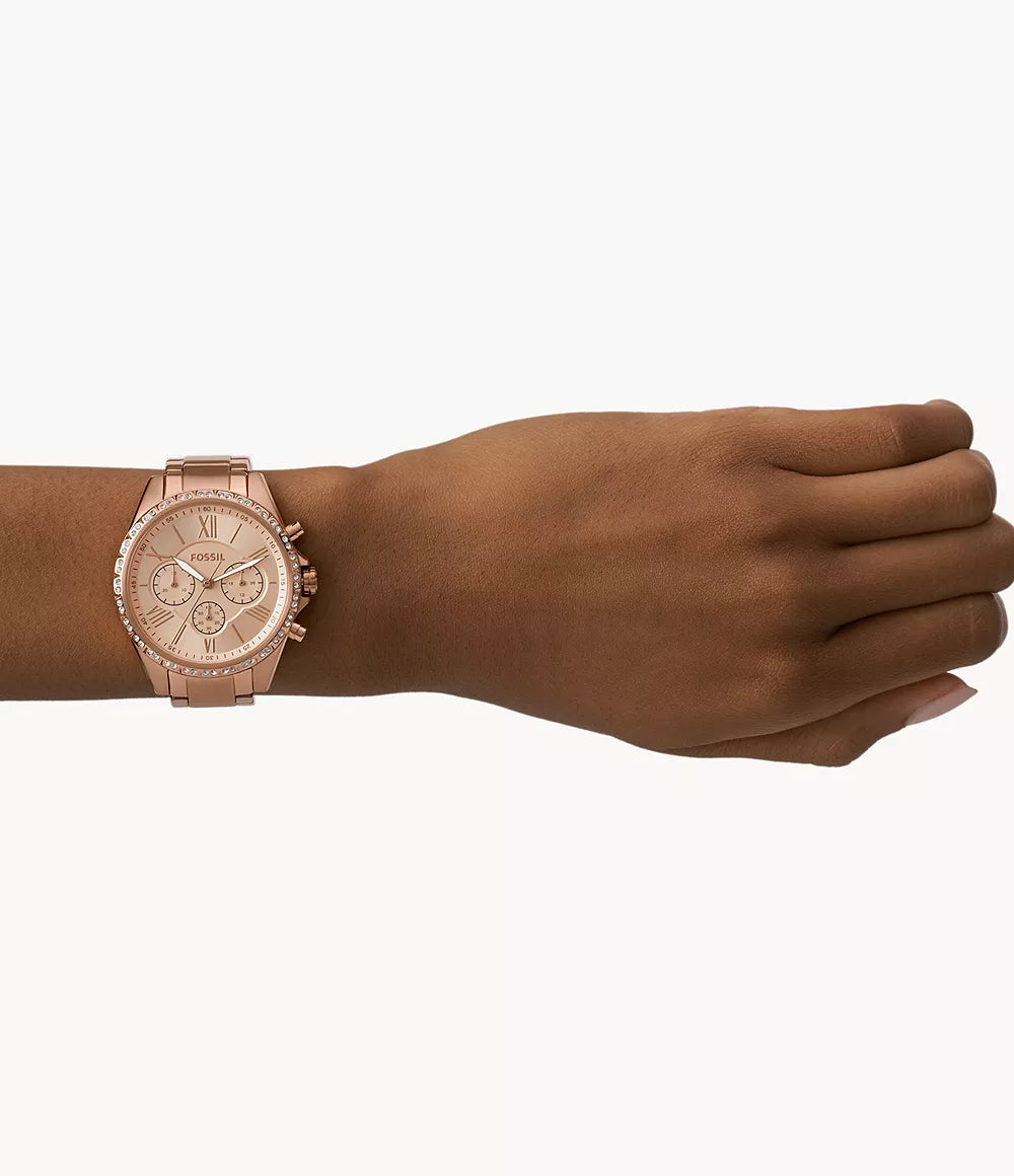 FOSSIL Modern Courier Chronograph Rose Gold-Tone Stainless Steel Watch BQ3377 - KRISHNA WATCH COMPANY