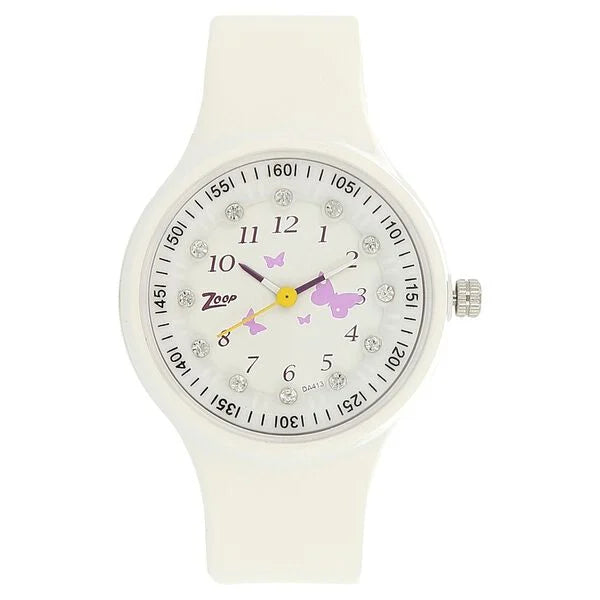 Zoop By Titan Quartz Analog White Dial PU Strap Watch for Kids 4038pp02w