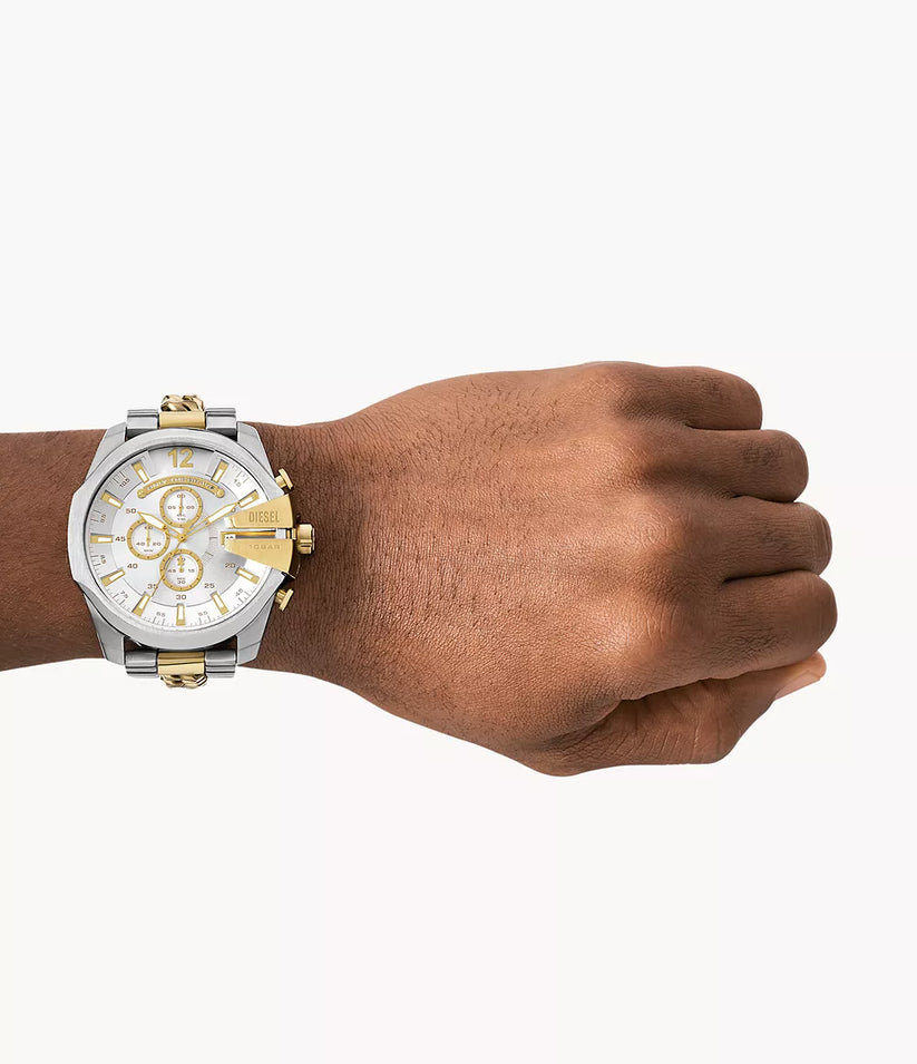 DIESEL Mega Chief Chrono White Dial Watch - DZ4672 - KRISHNA WATCH COMPANY
