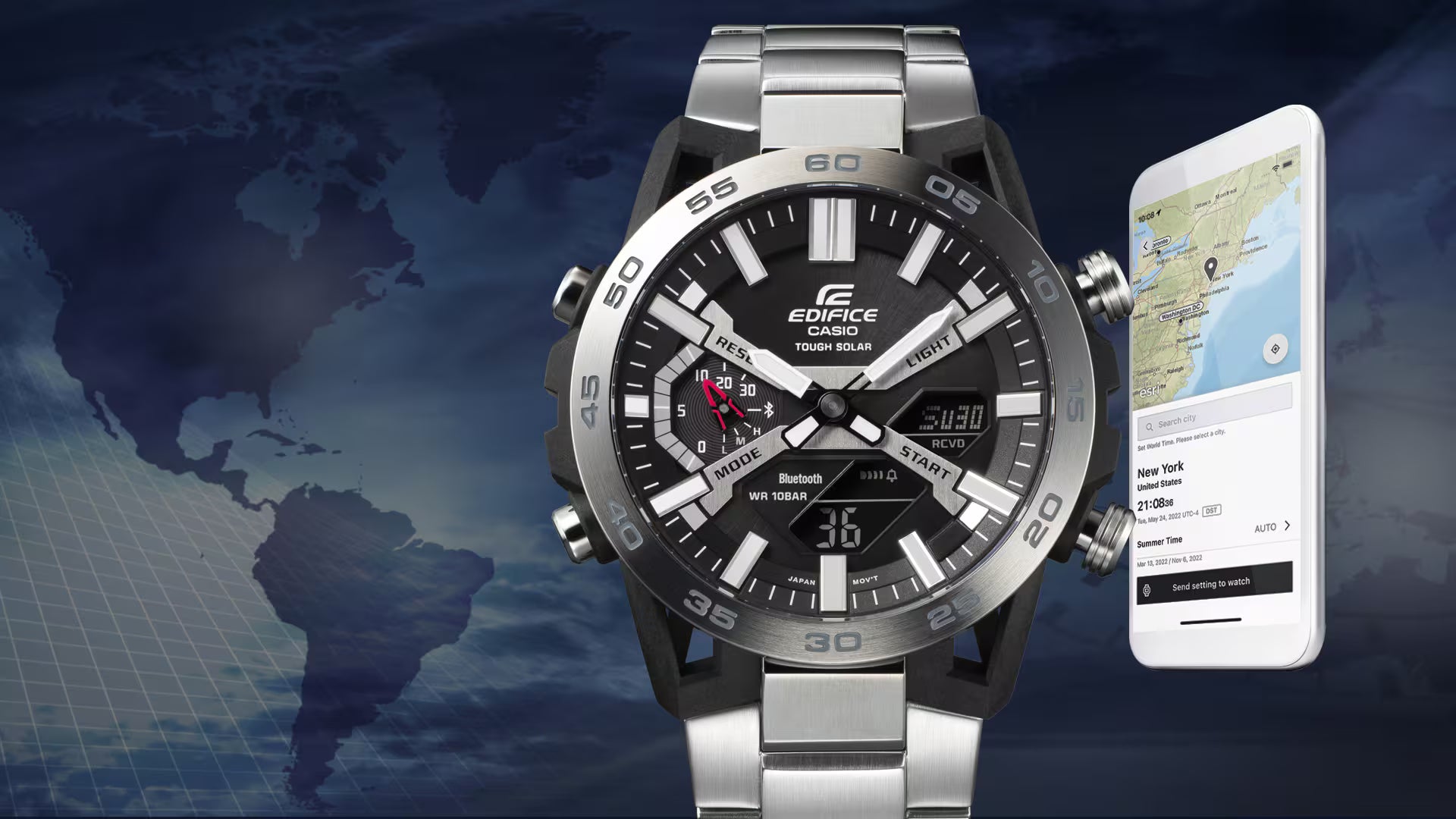 CASIO Edifice Solar Powered Men's Watch - ECB2000DC-1ADF - ED565 - KRISHNA WATCH COMPANY