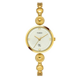 Timex Fria Women Off White Dial Round Analog Brass Dial Watch- TWEL18200