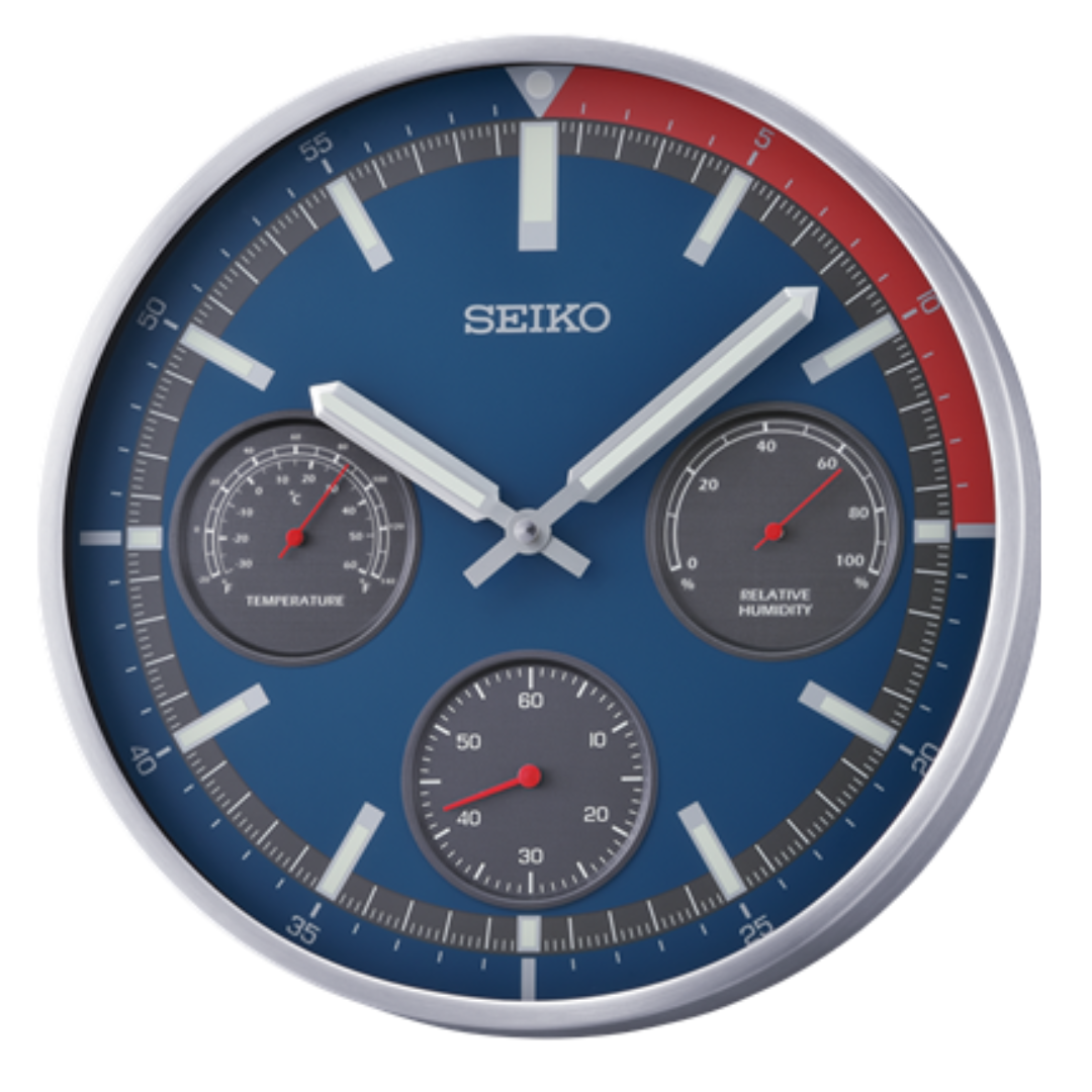 Seiko Thermometer Hygrometer Wall Clock QXA822SN - KRISHNA WATCH COMPANY