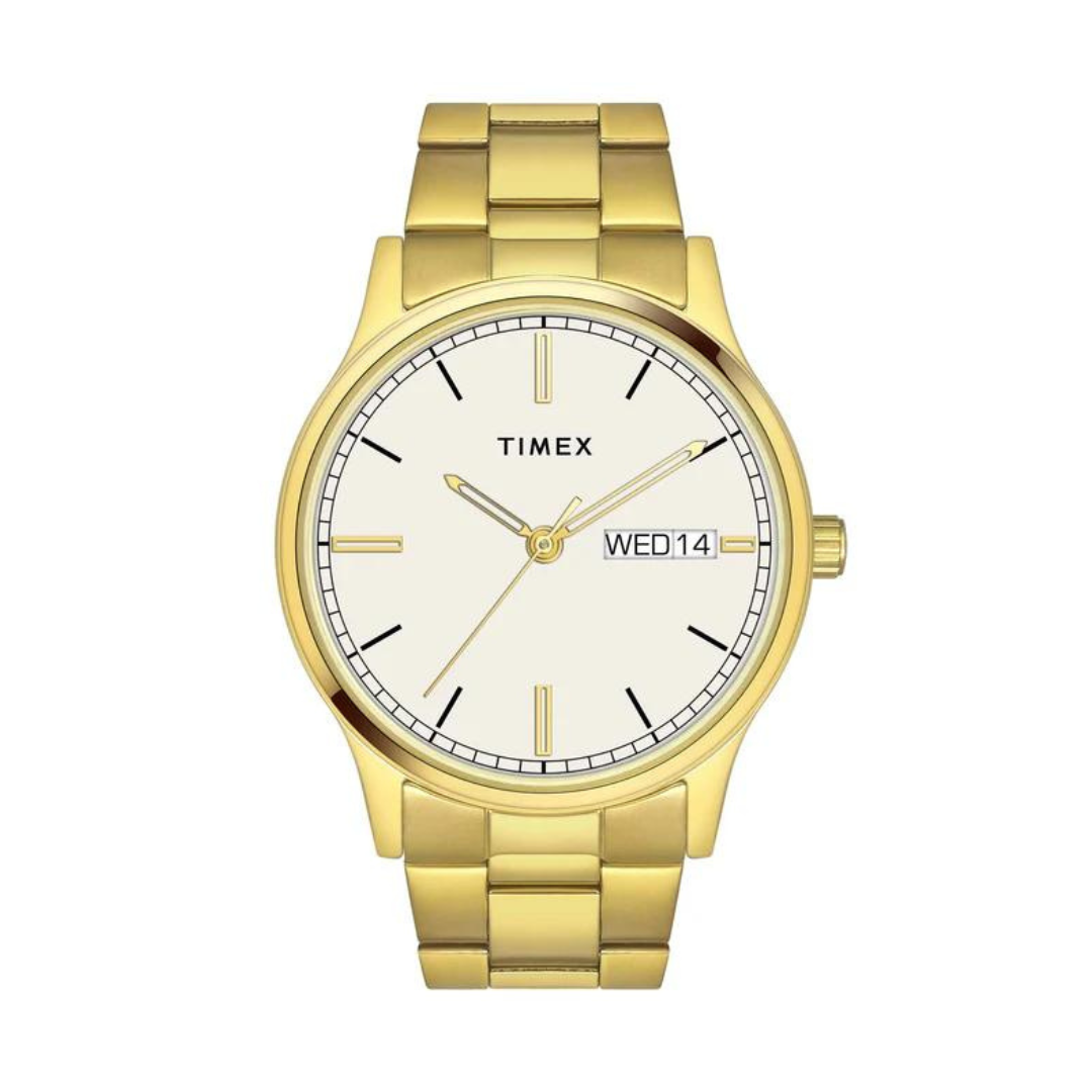 Timex Classics Collection Premium Quality Men's Analog White Dial Coloured Quartz Watch, Round Dial With 42mm Case Width - TW0TG8313 - KRISHNA WATCH COMPANY