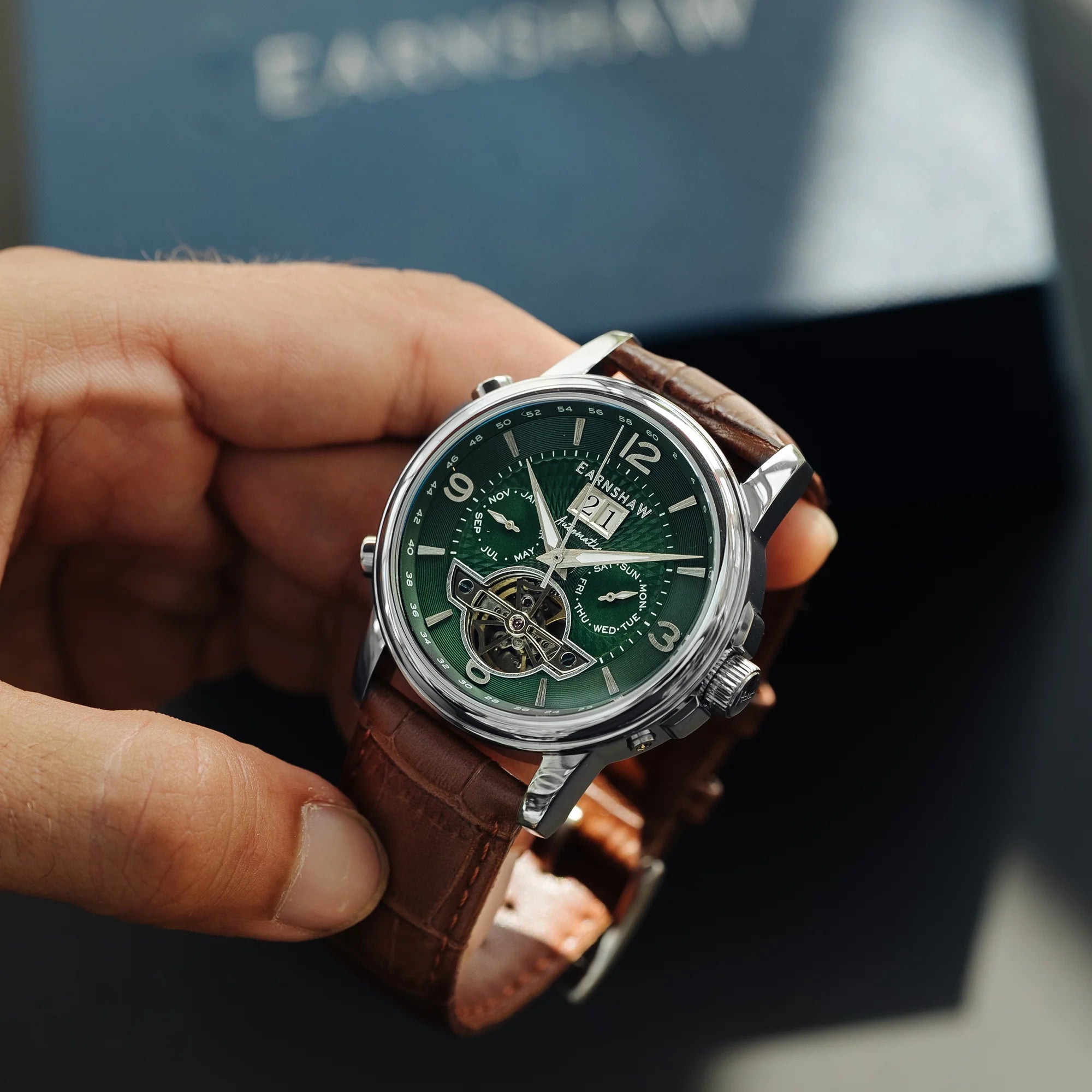 EARNSHAW Marylebone Automatic Skeleton Grand Open Heart Watch for Men ES-8177-02 - KRISHNA WATCH COMPANY