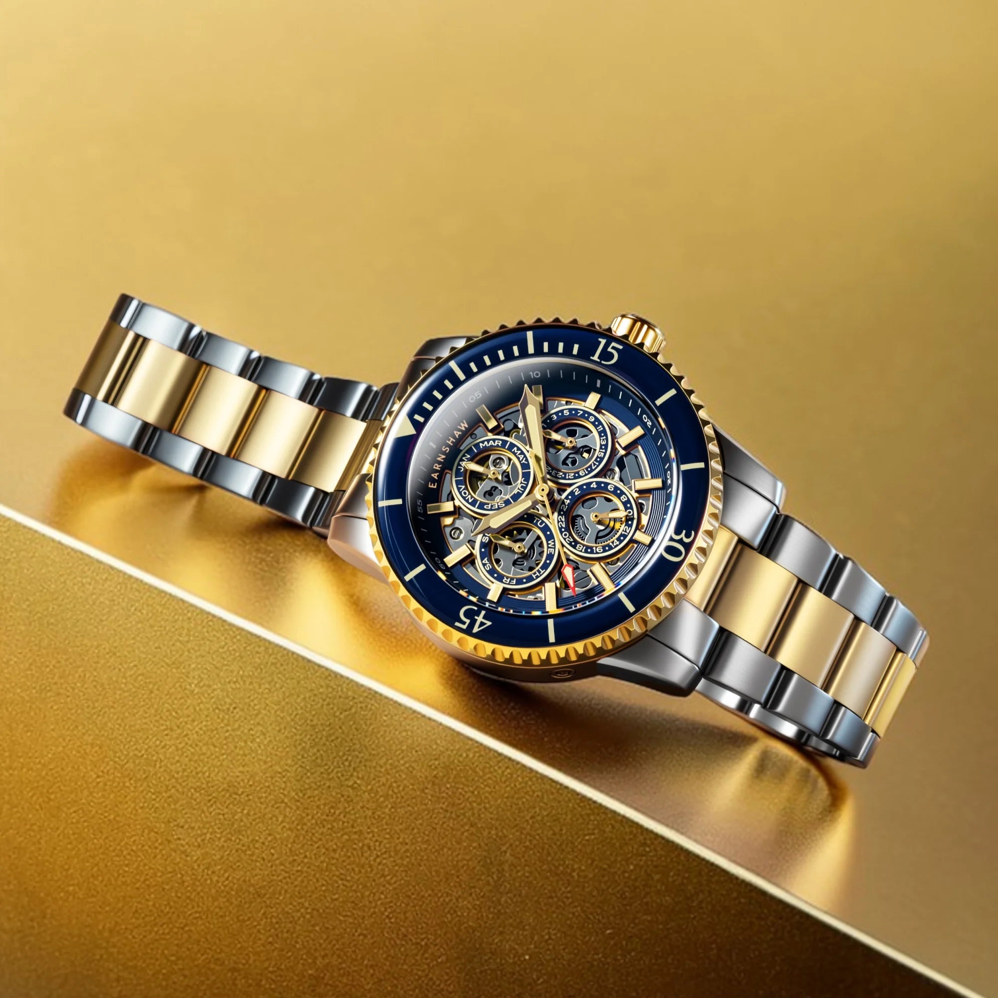 Earnshaw Admiral Duncan Triple Calendar Skeleton Automatic - ES-8320-44 - KRISHNA WATCH COMPANY