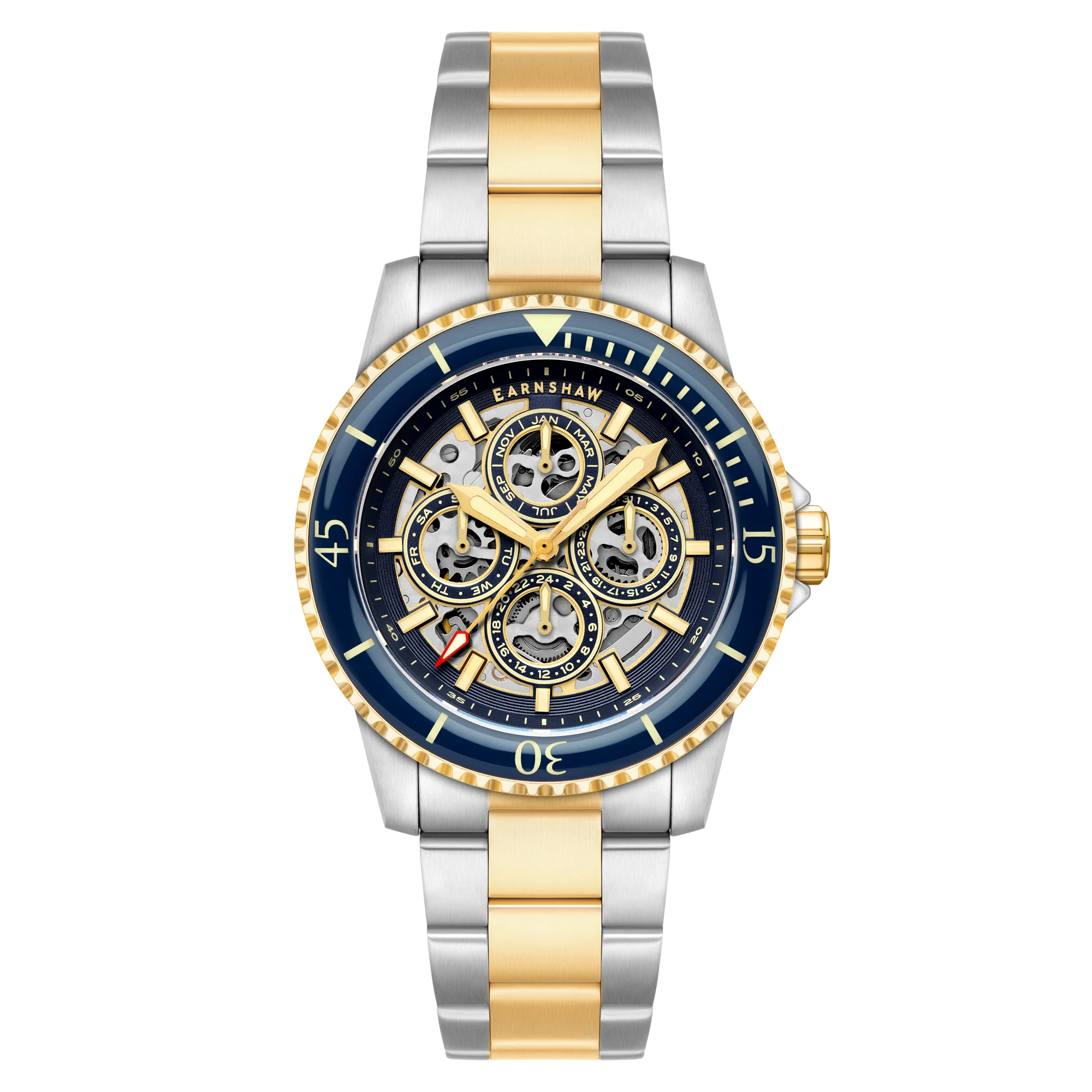 Earnshaw Admiral Duncan Triple Calendar Skeleton Automatic - ES-8320-44 - KRISHNA WATCH COMPANY