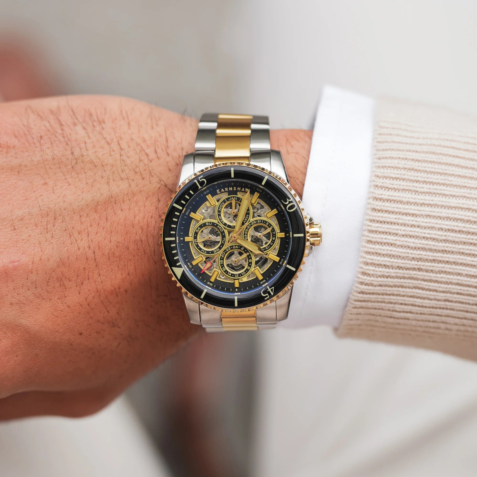 Earnshaw Admiral Duncan Triple Calendar Skeleton Automatic Watch ES-8320-55 - KRISHNA WATCH COMPANY