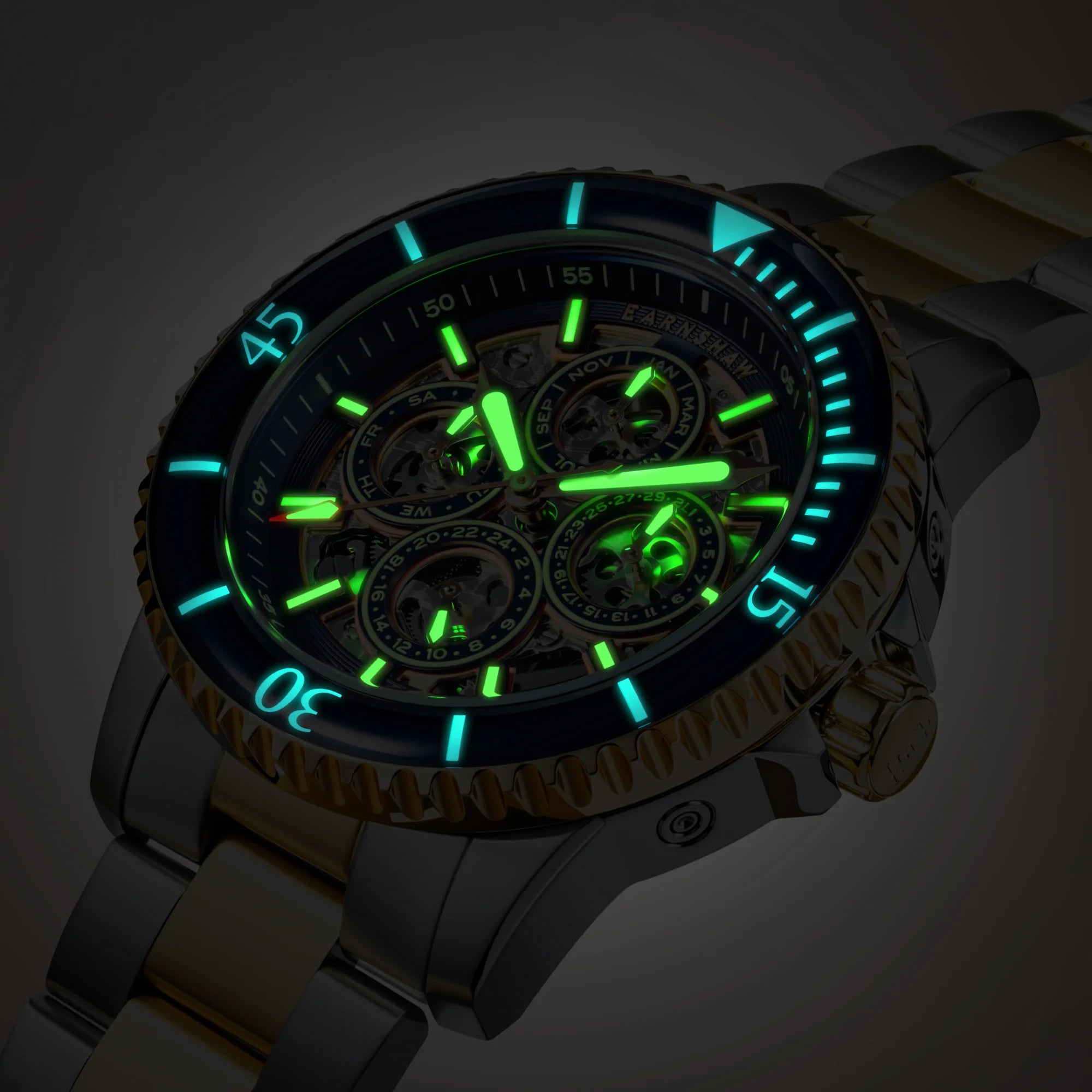 Earnshaw Admiral Duncan Triple Calendar Skeleton Automatic Watch ES-8320-55 - KRISHNA WATCH COMPANY