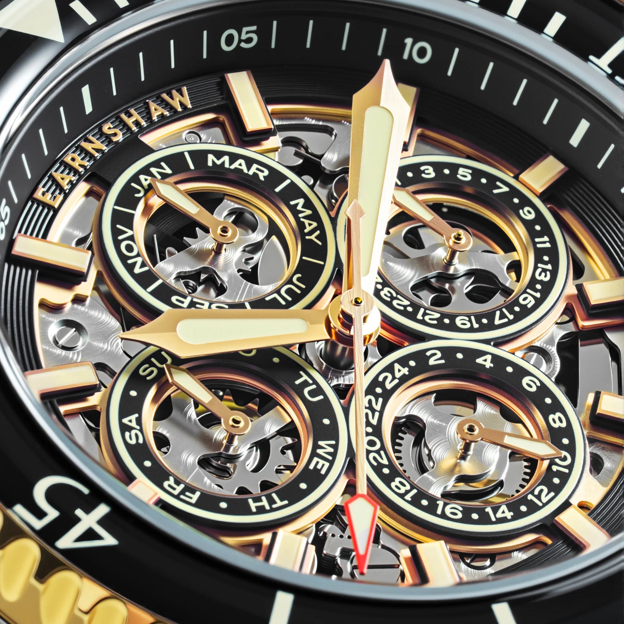 Earnshaw Admiral Duncan Triple Calendar Skeleton Automatic Watch ES-8320-55 - KRISHNA WATCH COMPANY