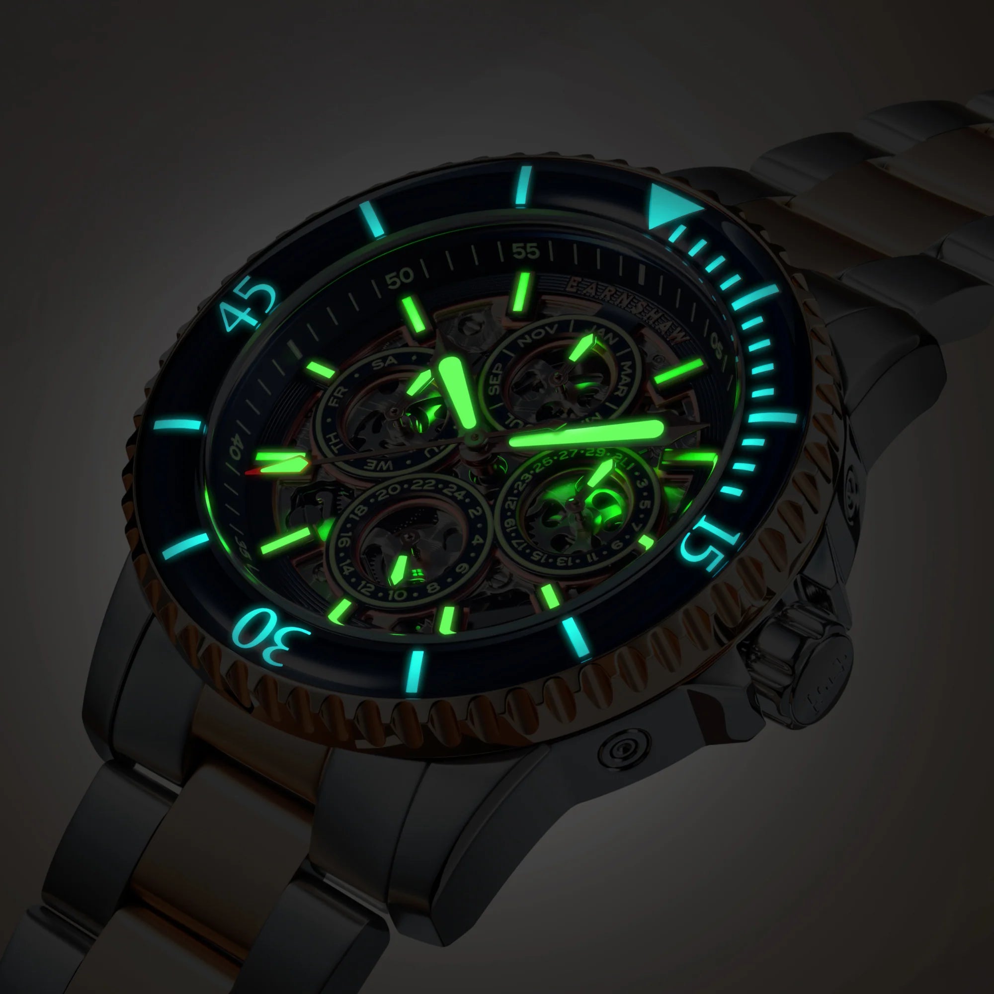 Earnshaw Admiral Duncan Triple Calendar Skeleton Automatic - ES-8320-66 - KRISHNA WATCH COMPANY