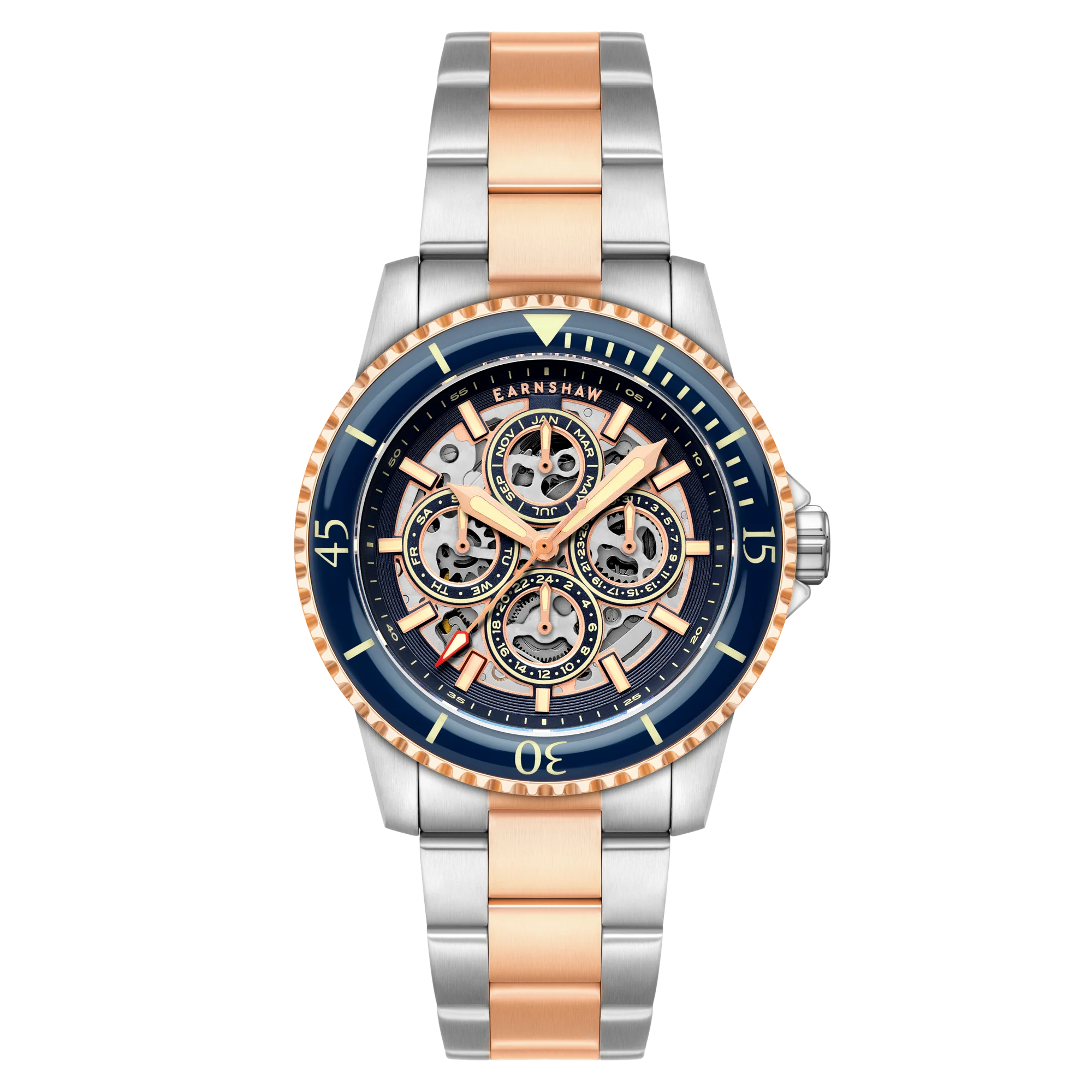 Earnshaw Admiral Duncan Triple Calendar Skeleton Automatic - ES-8320-66 - KRISHNA WATCH COMPANY