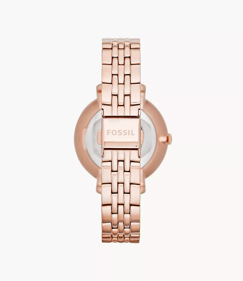 Jacqueline Three-Hand Date Rose Gold-Tone Stainless Steel Watch and Jewellery ES5252SET - KRISHNA WATCH COMPANY