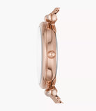 FOSSIL Carlie Three-Hand Rose Gold-Tone Stainless Steel Watch and Necklace Box ES5314SET