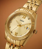 FOSSIL Scarlette Three-Hand Date Gold-Tone Stainless Steel Watch - ES5338