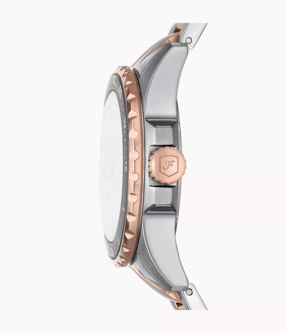 Fossil Blue Dive Three-Hand Two-Tone Stainless Steel Watch ES5348 - KRISHNA WATCH COMPANY