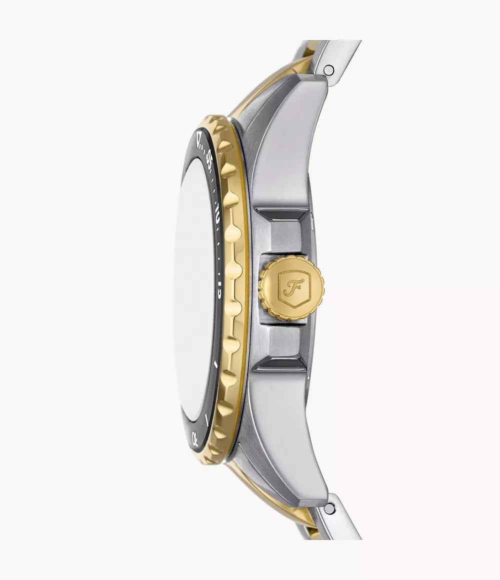 Fossil Blue Dive Three-Hand Two-Tone Stainless Steel Watch ES5349 - KRISHNA WATCH COMPANY