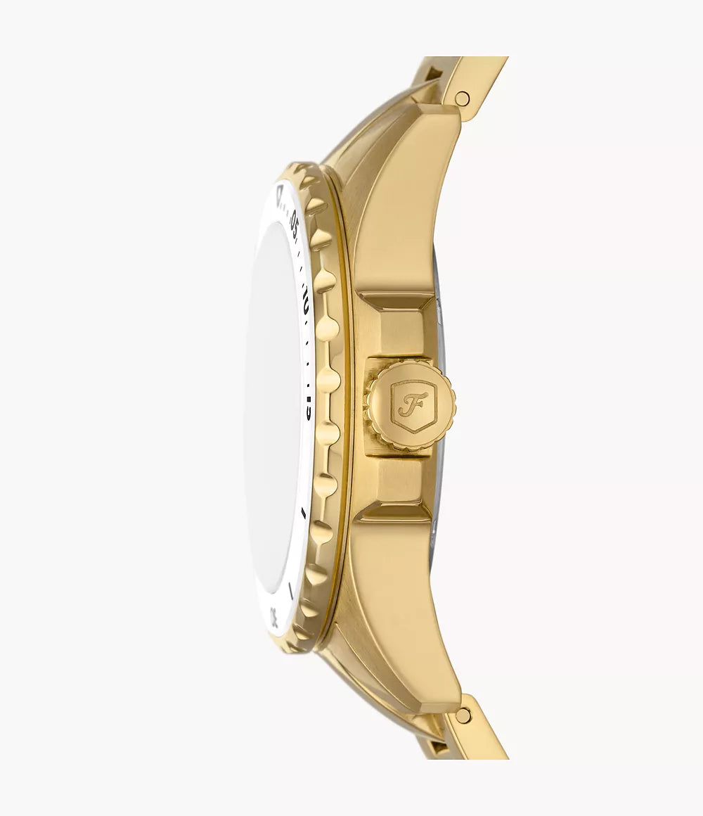 Fossil Blue Dive Three-Hand Gold-Tone Stainless Steel Watch ES5350 - KRISHNA WATCH COMPANY