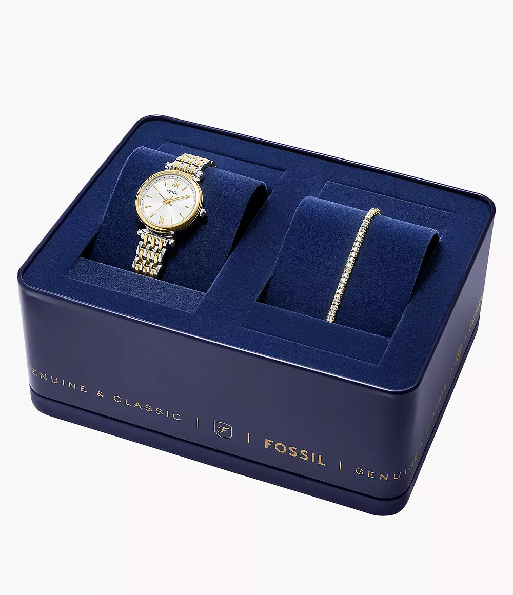 Fossil Carlie Quartz Women 28 mm with Bracelet ES5450SET - KRISHNA WATCH COMPANY