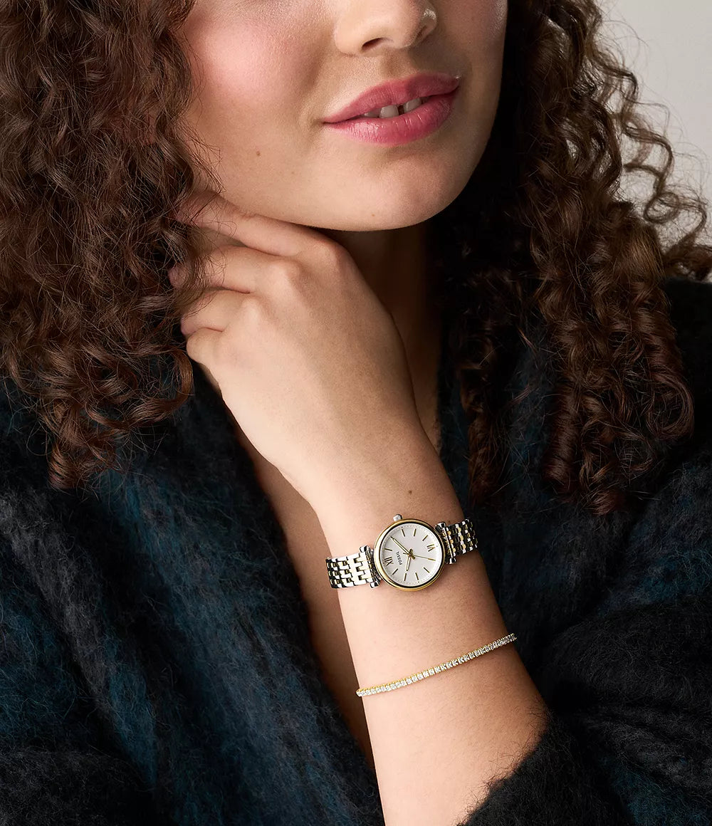 Fossil Carlie Quartz Women 28 mm with Bracelet ES5450SET - KRISHNA WATCH COMPANY