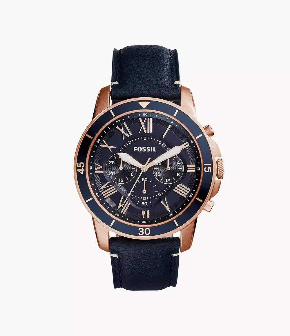 Grant Sport Chronograph Blue Leather Watch FS5237 - KRISHNA WATCH COMPANY
