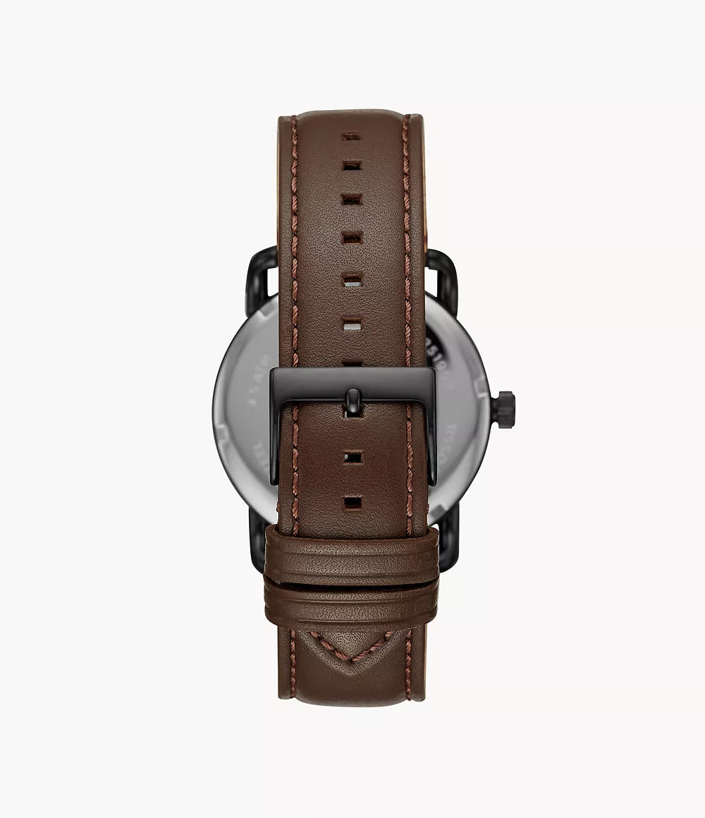 Fossil Copeland Three-Hand Brown Leather Watch - FS5666 - KRISHNA WATCH COMPANY