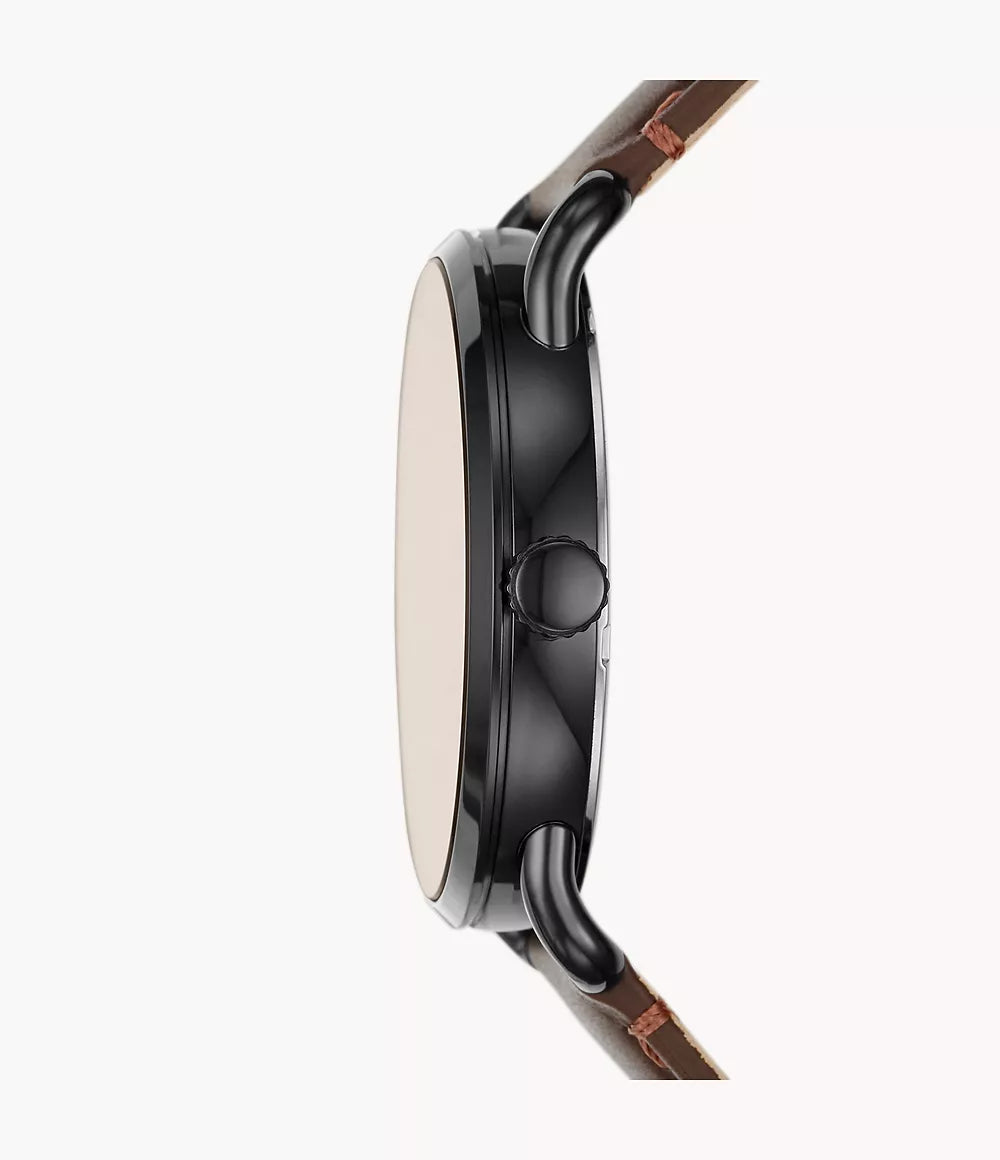 Fossil Copeland Three-Hand Brown Leather Watch - FS5666 - KRISHNA WATCH COMPANY