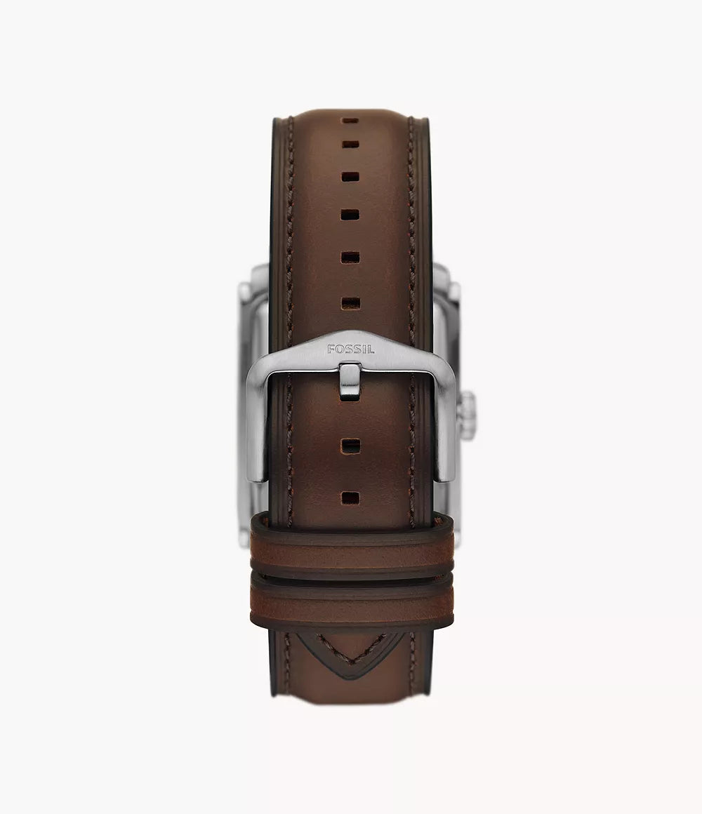 Fossil Carraway Three-Hand Brown Leather Watch FS6012 - KRISHNA WATCH COMPANY