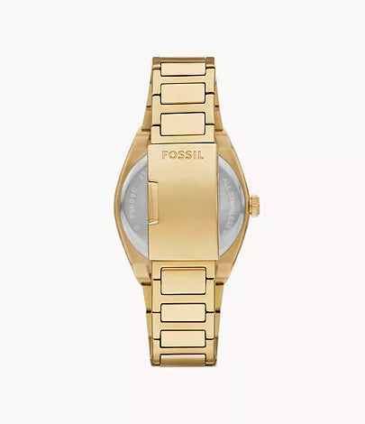Fossil Everett Three-Hand Date Gold-Tone Stainless Steel Watch FS6090 - KRISHNA WATCH COMPANY