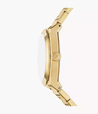 Fossil Everett Three-Hand Date Gold-Tone Stainless Steel Watch FS6090 - KRISHNA WATCH COMPANY