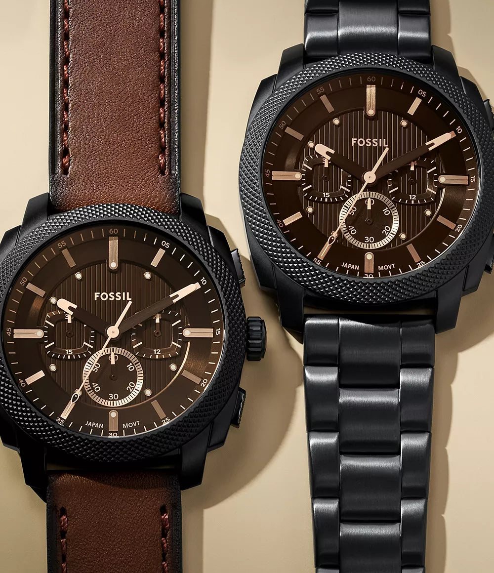 Fossil Machine Chronograph Black Stainless Steel Watch - FS6097 - KRISHNA WATCH COMPANY
