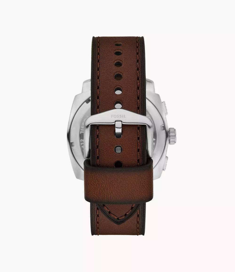 Fossil Machine Chronograph Brown Leather Watch FS6100 - KRISHNA WATCH COMPANY