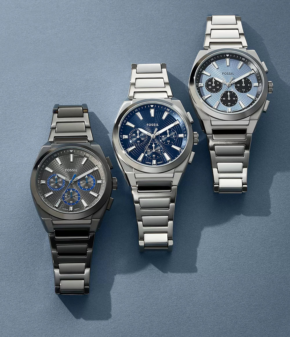 Fossil Everett Chronograph Smoke Stainless Steel Watch - FS6107 - KRISHNA WATCH COMPANY