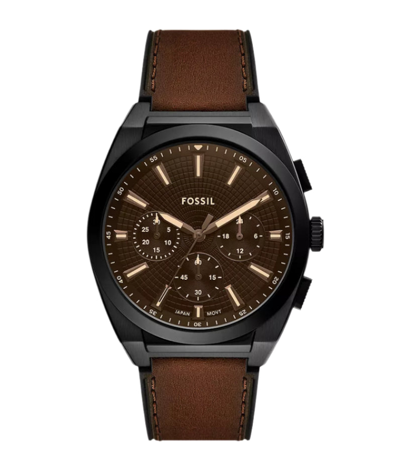 Fossil Men's Analog Quartz Watch with Leather Strap - FS6108