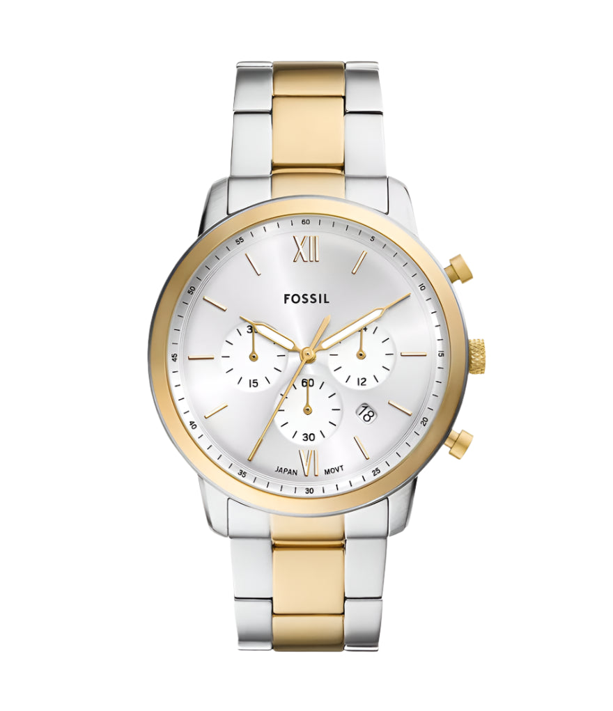 Fossil Neutra Chronograph Two-Tone Stainless Steel Watch - FS6112 - KRISHNA WATCH COMPANY