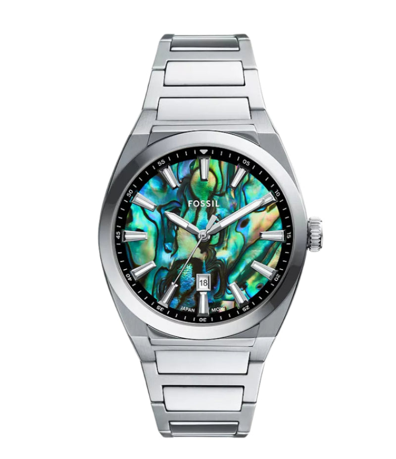 Fossil Everett Three-Hand Date Stainless Steel Watch - FS6114