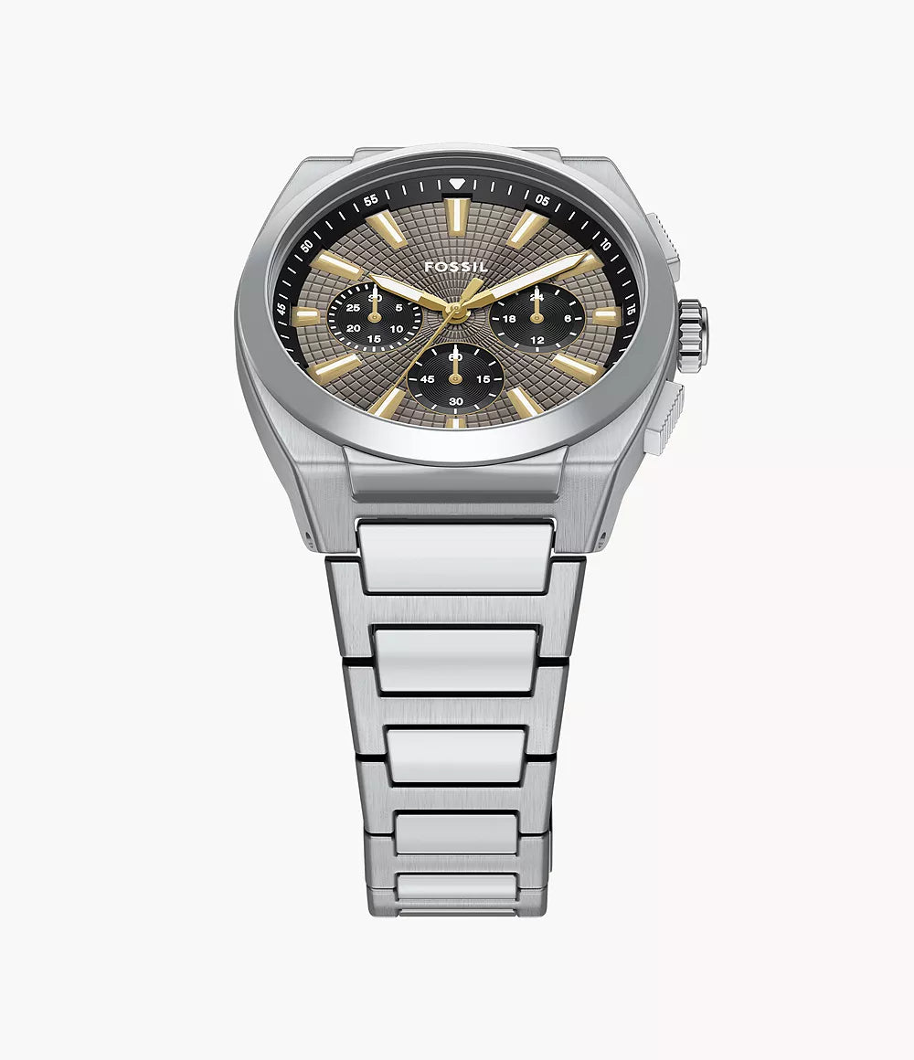 Fossil Everett Chronograph Stainless Steel Watch - FS6128 - KRISHNA WATCH COMPANY